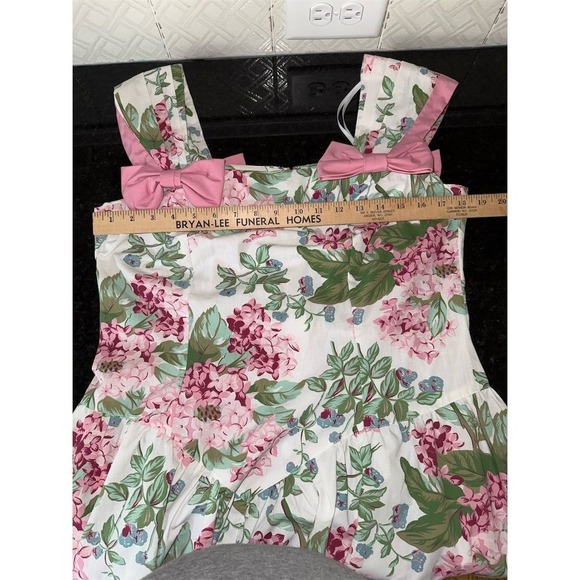 Melissa Harper Floral Midi Dress 12 Vtg grandma bows 1980's Cottagecore Ringwald - Picture 9 of 10